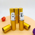 Empty Aluminium Perfume Atomizer 10ml Fine Mist Spray Bottle Golden Color Atomizer